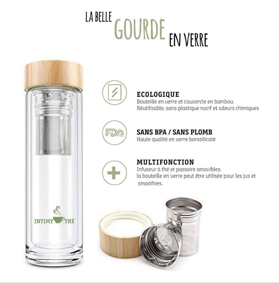 GOURDE EN VERRE DOUBLE PAROI